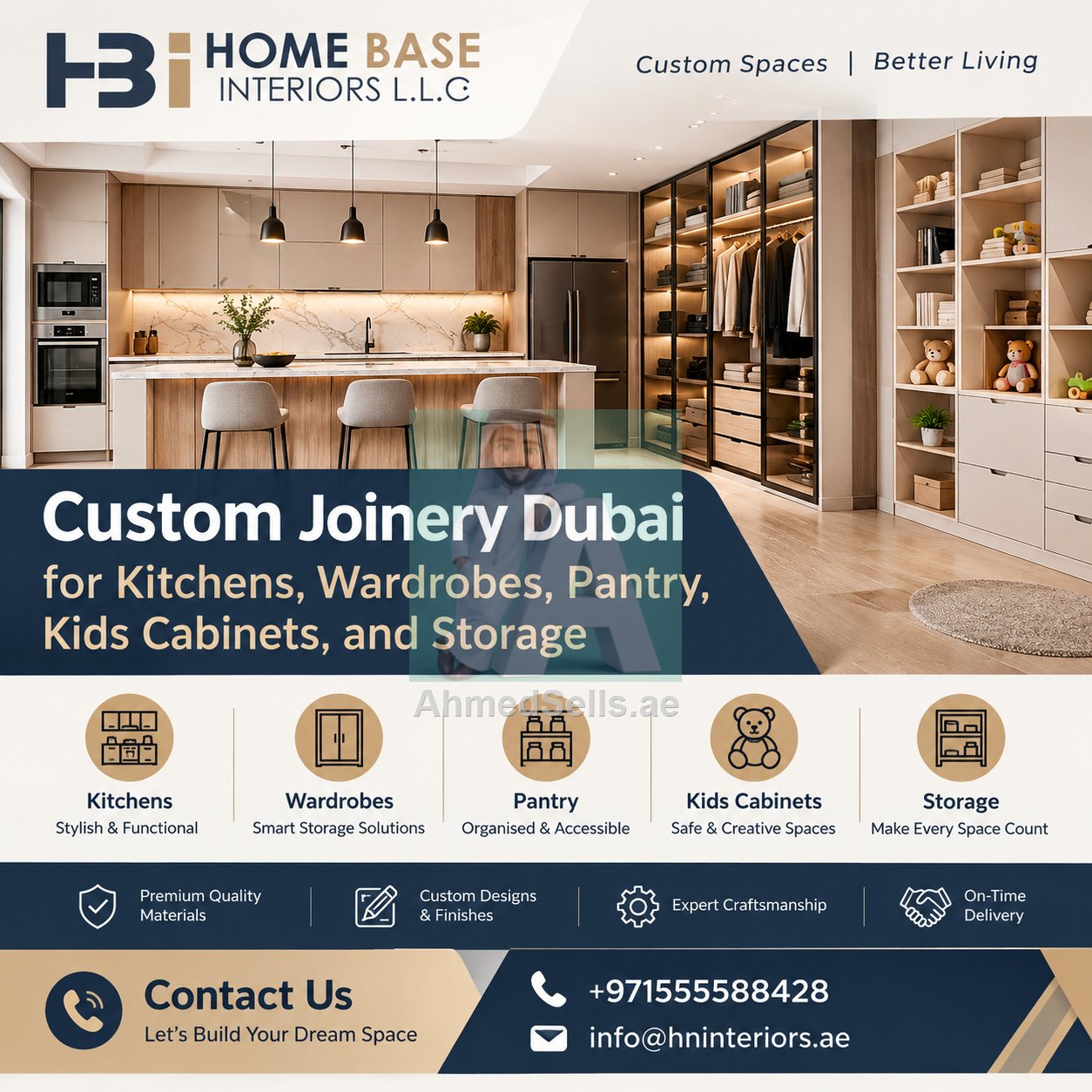 Custom Joinery Dubai for Kitchens, Wardrobes, Pantry, Kids Cabinets, and Storage