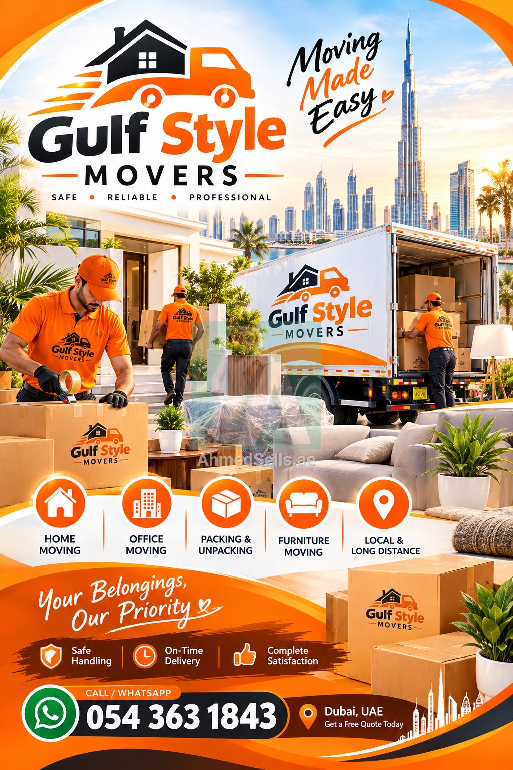 Professional moving and packing service in Dubai