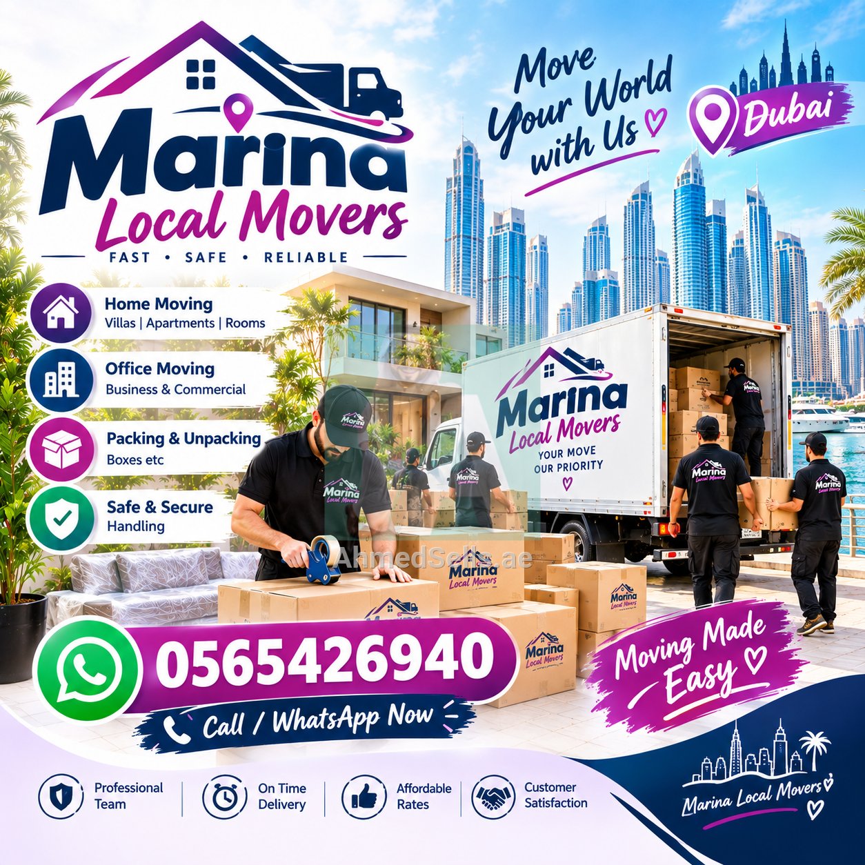 Professional movers and Packers in Dubai Villa apartment office shifting and home services